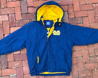 Vintage Michigan 1/2 Zip Anorak Pullover Starter Jacket - XL - Etsy