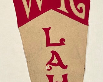 Attractive Antique 1916 Los Angeles High School Sewn Letter Pennant -Vintage California