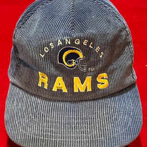Fantastic Vintage Early 1990&#39;s Los Angeles Rams Corduroy Sports Specialties Snapback NFL Football Cap Hat