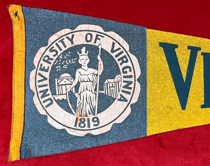 Vintage Circa 1940 University of Virginia UVA 29 Inch Felt College Pennant Etsy