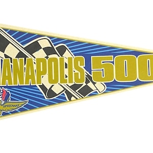 Vintage 1990&#39;s Indianapolis 500 Auto Racing Full Sized 29 Inch Pennant Still with Tags - Sports Memorabilia