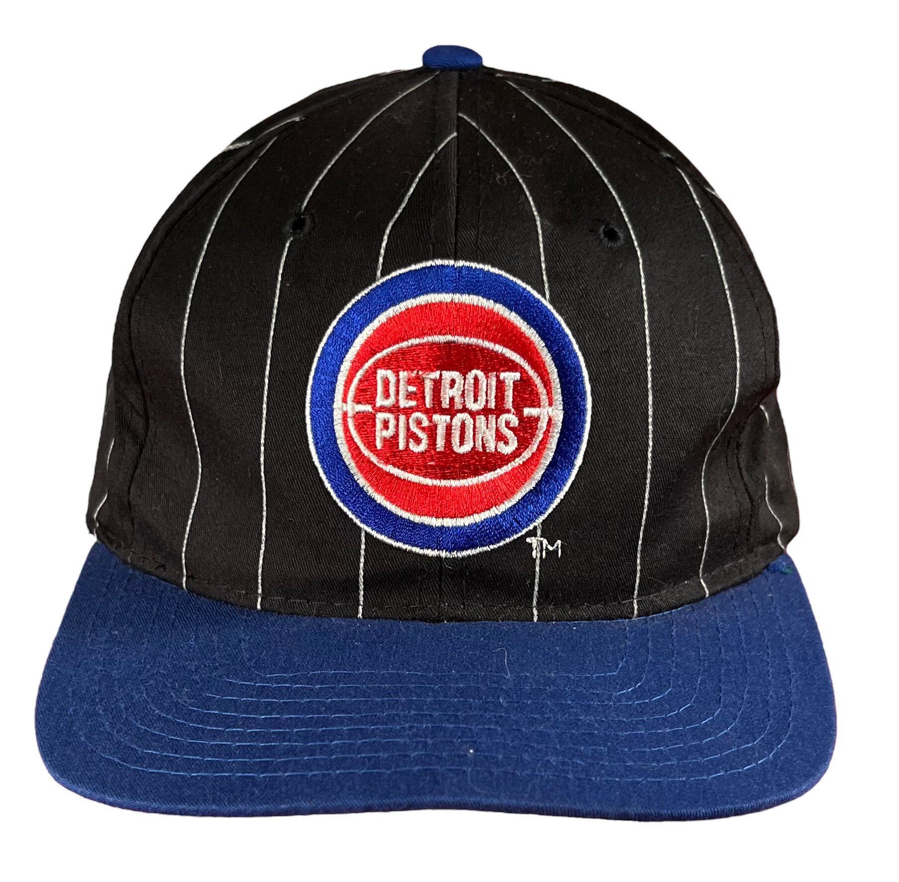 Vintage Detroit Piston Hat Snap Back Red White Blue Side