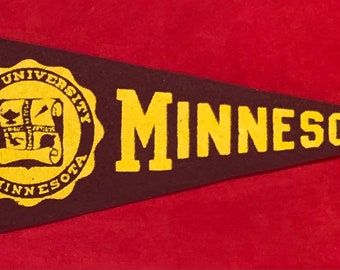 Circa 1940's University of Minnesota Mini Pennant - Antique College Memorabilia