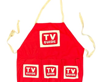 Vintage Deadstock 1980's Canvas TV Guide Advertising Newsstand Vendor Apron