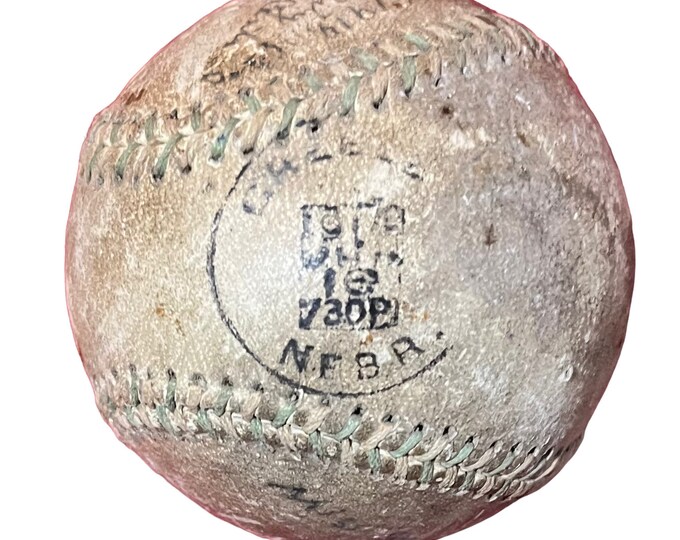 Antique 1919 Red & Green Stitch Central City Colorado Trophy Baseball