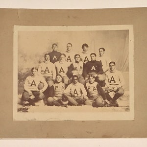 Beautiful 1895 Phillips Andover Academy Football Team Cabinet Photograph w College HOFer Art Hillebrand & African American Player