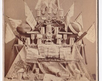 Yale University Class of 1879 Trophy Collection G.W. Pach Cabinet Photograph - Antique 19th Century Football and Rowing Memorabilia