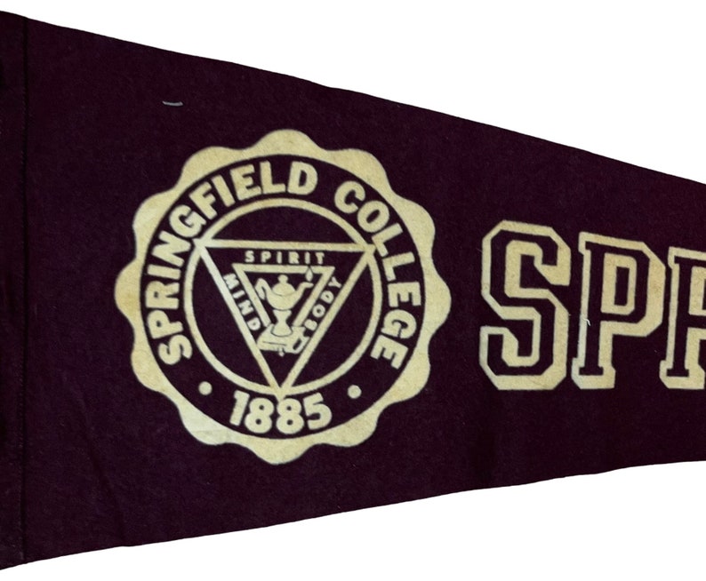 Springfield Maroons Vintage Circa 1950's Springfield College 28 Inch Flocked Felt Style ...