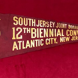 Vintage 1938 Amalgamated Clothing Workers of America Convention in Atlantic City New Jersey 22 Inch Felt Pennant