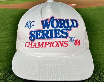 Vintage 1985 Kansas City Royals World Series Champions MLB Baseball Trucker Style Snapback Cap Hat