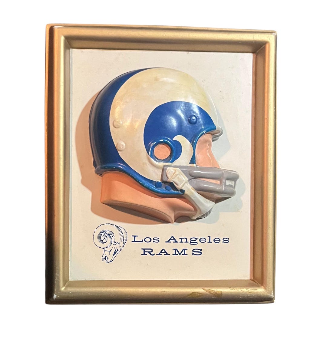 Vintage 1960's Los Angeles Rams Technigraph Plastic Football Helmet ...