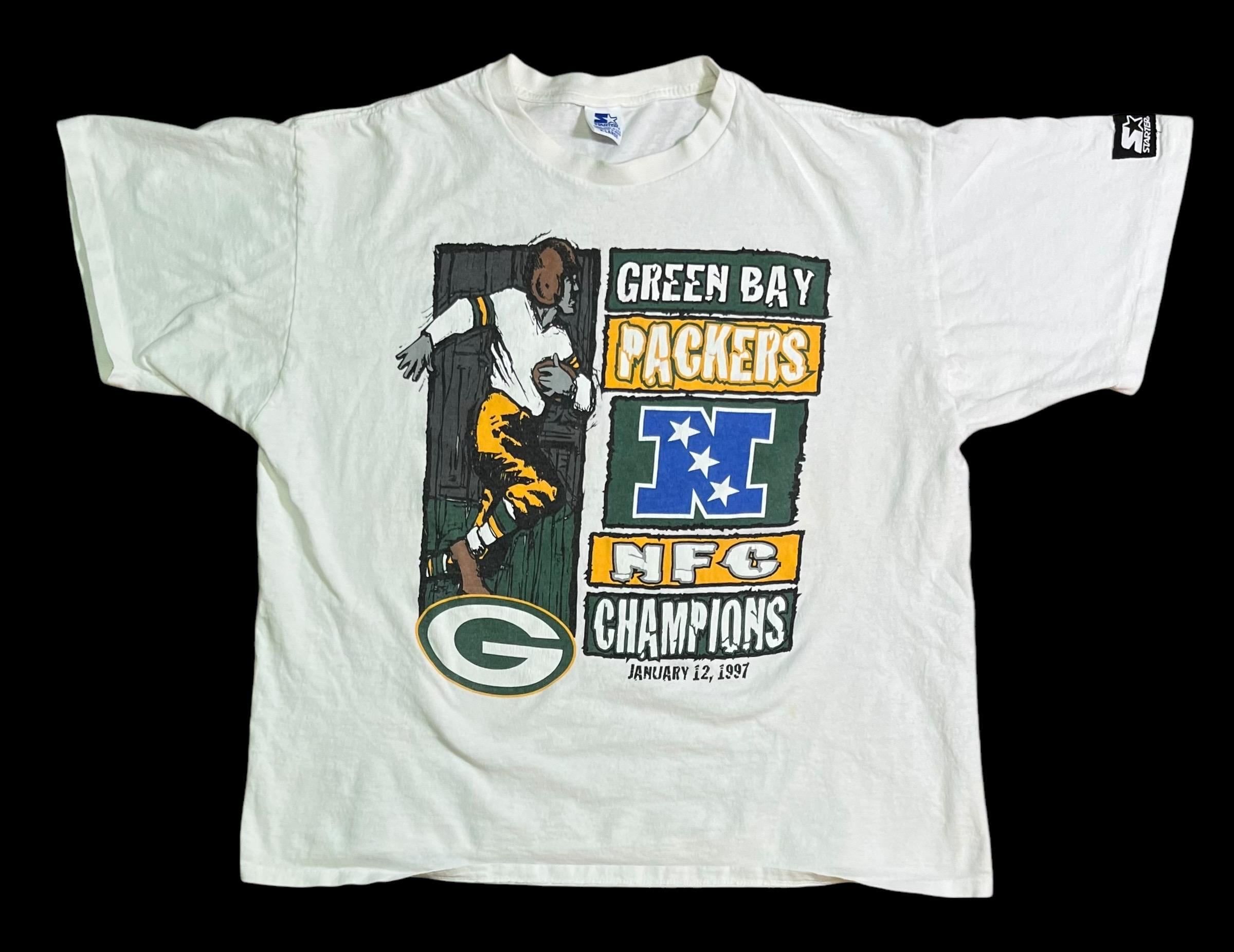 Vintage 1997 Green Bay Packers NFC Champions Starter Brand Single