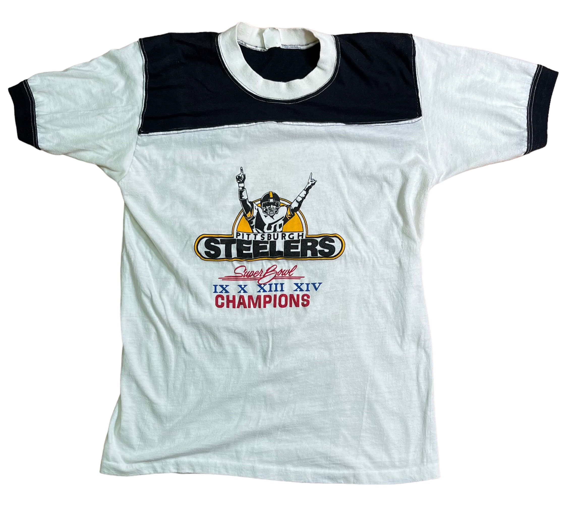 80年代 football T−shirt Fantastic Vintage 1980 Pittsburgh Steelers Super Bowl IX X