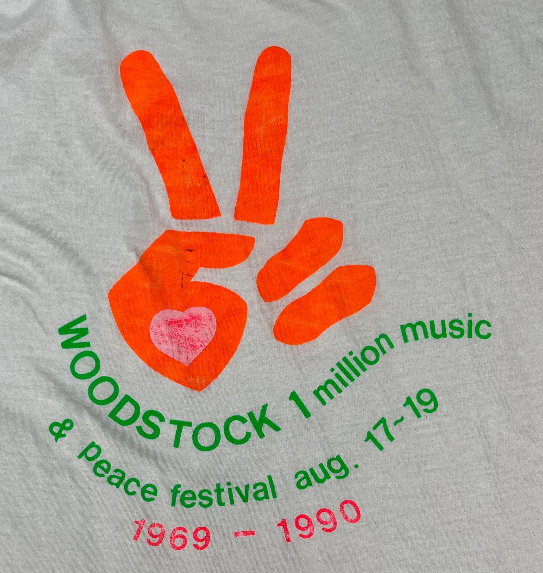 Vintage 1990 1969 Woodstock Music & Peace Festival Size Large Very 