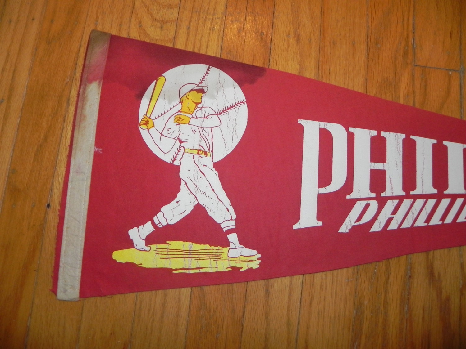 1950's Philadelphia Phillies Batter Motif Pennant Etsy