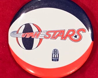 Vintage 1960's Utah Stars ABA Basketball Pin Pinback Button