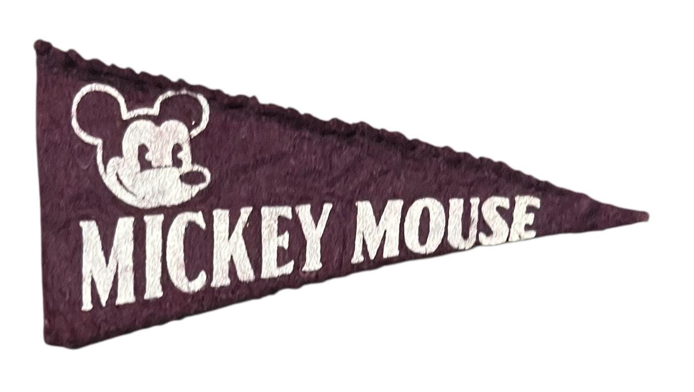 Vintage 1936 - 1938 Mickey Mouse BF3 Mini Pennant - Antique Walt Disney Memorabilia