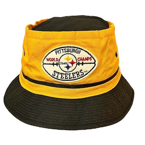 Fantastic Vintage 1980&#39;s Pittsburgh Steelers Sports Specialties Brand Bucket Style NFL Football Cap Hat