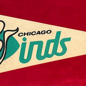 Vintage 1975 Chicago Winds World Football League 29 Inch Full Size Pennant - Early WFL Memorabilia