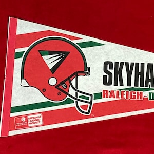 Vintage Raleigh Durham Skyhawks World League Football Full Size Pennant