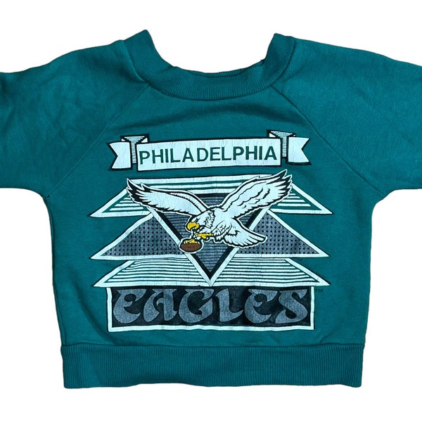 Vintage 1990's Philadelphia Eagles Child / Toddler Size Crewneck Sweatshirt - 12 x 11