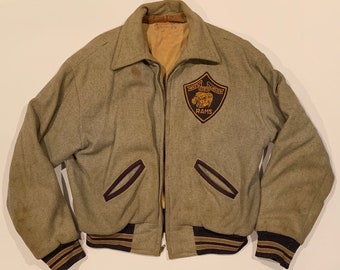 Antique 1930's West Chester State College - Now West Chester University - Baseball Player Worn Jacket / Coat - Worn by MLB Player Don Manno