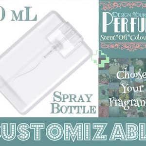 Perfume and Aromatherapy 20mL Card Spray Bottle - Choose your Fragrance and Base