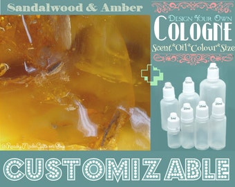 Cologne  - Sandalwood & Amber  - Aromatherapy Oil - Choose your Base