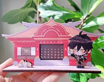 Zhongli Adjustable Wooden Calendar Standee