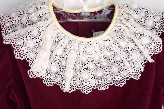 Toddler Girl Dress, Maroon Toddler Dress, Vintage… - image 4