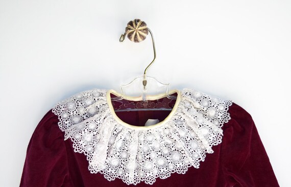 Toddler Girl Dress, Maroon Toddler Dress, Vintage… - image 2