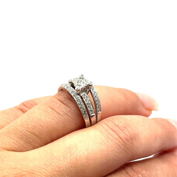 14k White Gold Diamond Ring 1 CTTW Ring Size  7 - image 4