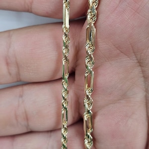 14K Gold Milano Rope Chain Necklace: Italian Handmade Yellow Gold