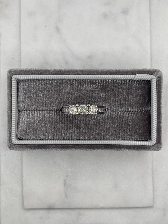 14k White Gold Engagement Ring 3 CTTW Diamonds Ri… - image 2