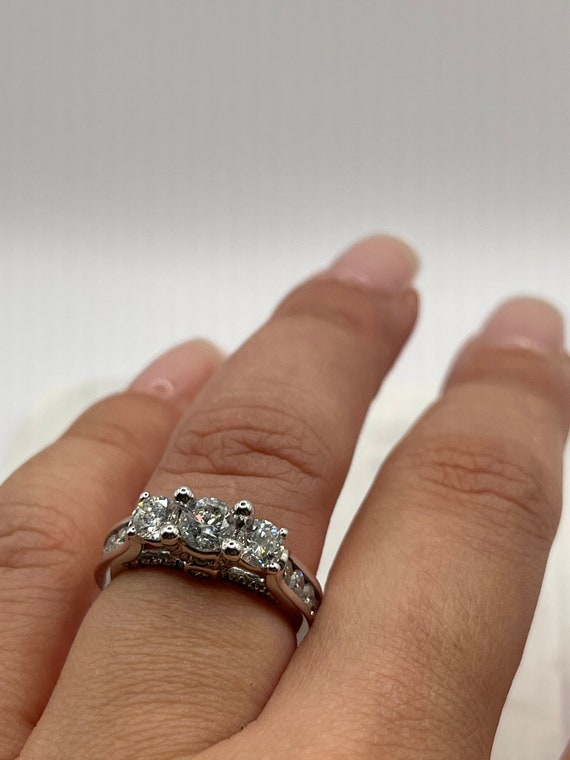 14k White Gold Engagement Ring 3 CTTW Diamonds Ri… - image 5