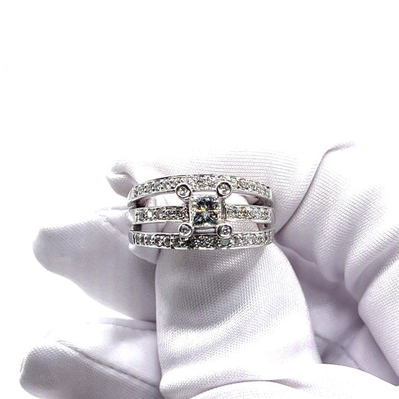 14k White Gold Diamond Ring 1 CTTW Ring Size  7 - image 5