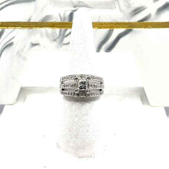 14k White Gold Diamond Ring 1 CTTW Ring Size  7 - image 1