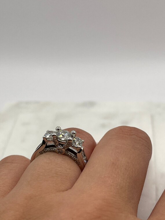 14k White Gold Engagement Ring 3 CTTW Diamonds Ri… - image 4