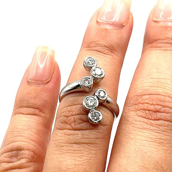 14k White Gold Diamond Ring .75 CTTW Ring Size 6 - image 2