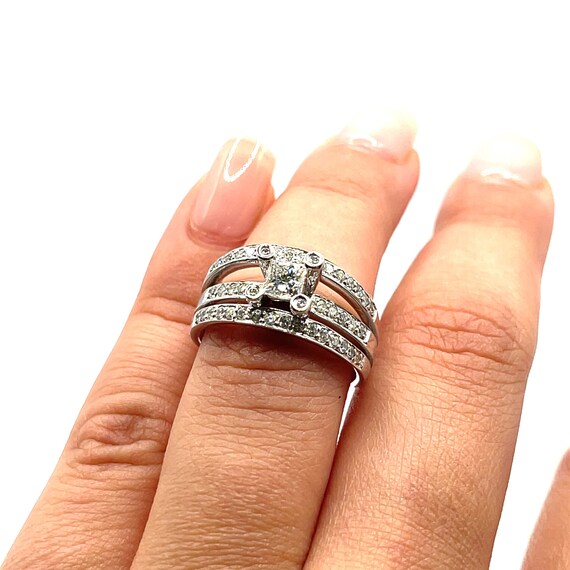 14k White Gold Diamond Ring 1 CTTW Ring Size  7 - image 3