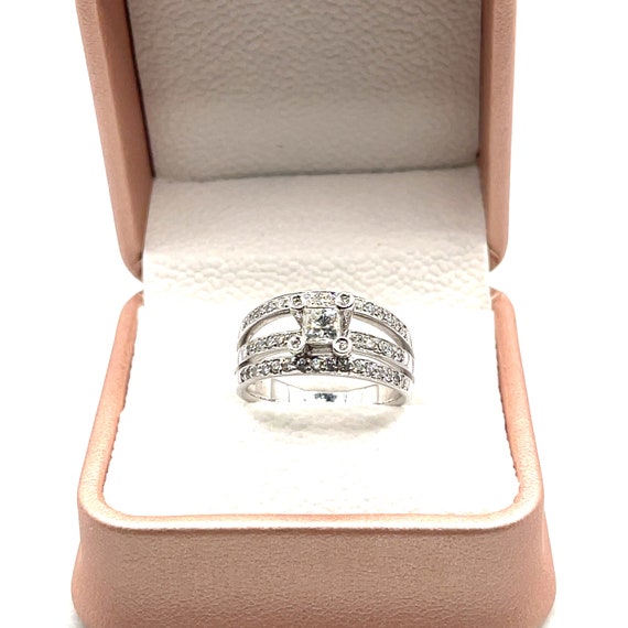 14k White Gold Diamond Ring 1 CTTW Ring Size  7 - image 2