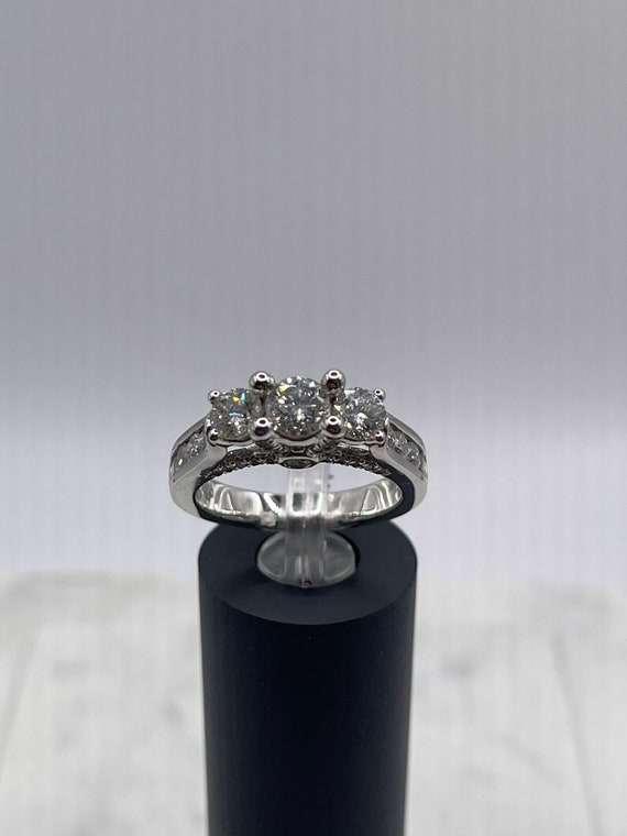 14k White Gold Engagement Ring 3 CTTW Diamonds Ri… - image 6
