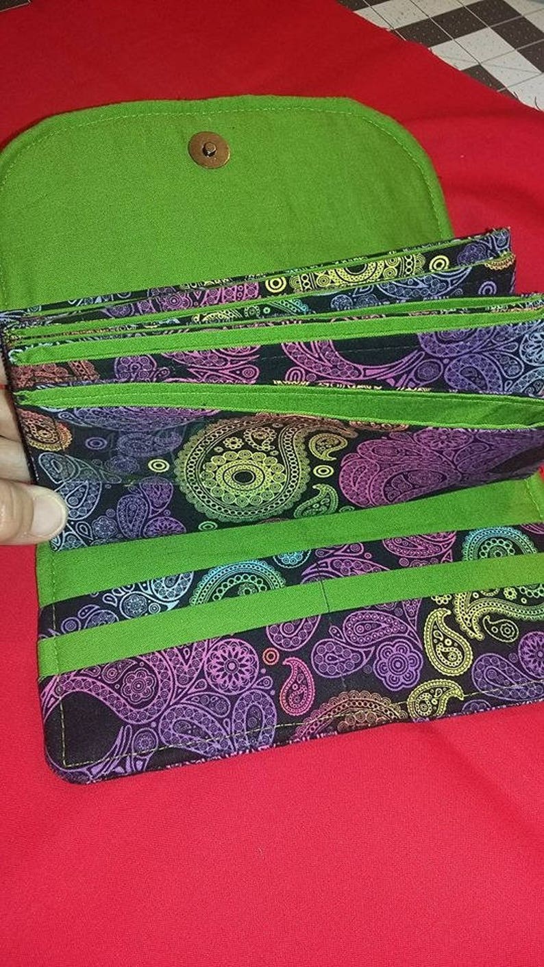 Wallet PDF Pattern With Cash Or Coupon Envelopes Built Inside Etsy