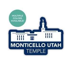 Monticello Utah Temple Sticker, Monticello Utah Temple, Utah Temple Stickers, LDS Temple Stickers, LDS Temple Sticker, Monticello Utah Art