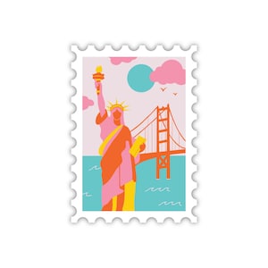 Adesivo da estátua da liberdade, adesivo da senhora liberdade, adesivo do selo da América, adesivo fofo do quarto de julho, adesivo fofo do Dia da Independência