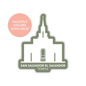 Naklejka świątyni San Salvador El Salvador, Świątynia San Salvador El Salvador, Naklejka świątyni El Salvador, Naklejka świątyni LDS, Pomysły na prezenty LDS