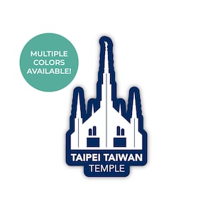 Taipei Taiwan tempel sticker, Taipei Taiwan tempel, Taiwan tempel sticker, LDS tempel stickers, Taiwan sticker, Taipei Taiwan missie cadeau