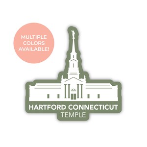 Hartford Connecticut-tempelsticker, Hartford Connecticut-tempel, Connecticut-tempelsticker, LDS-tempelstickers, LDS-cadeau-ideeën