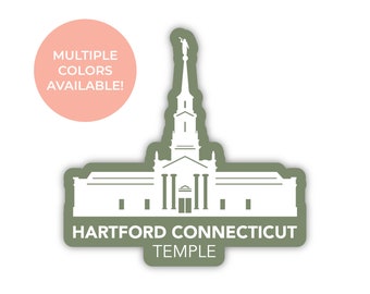 Hartford Connecticut-tempelsticker, Hartford Connecticut-tempel, Connecticut-tempelsticker, LDS-tempelstickers, LDS-cadeau-ideeën