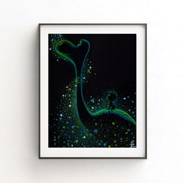 Arlo & Spot Art Print | The Good Dinosaur Art Print | Colored Pencil | Nursery Room decor | Disney Decor